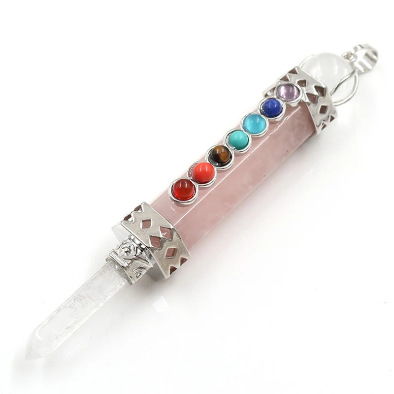 7 Chakra Natural Stone Pendulum - Cosmic Serenity Shop 7