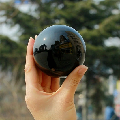 Natural Black Obsidian Crystal Sphere 80mm - Cosmic Serenity Shop