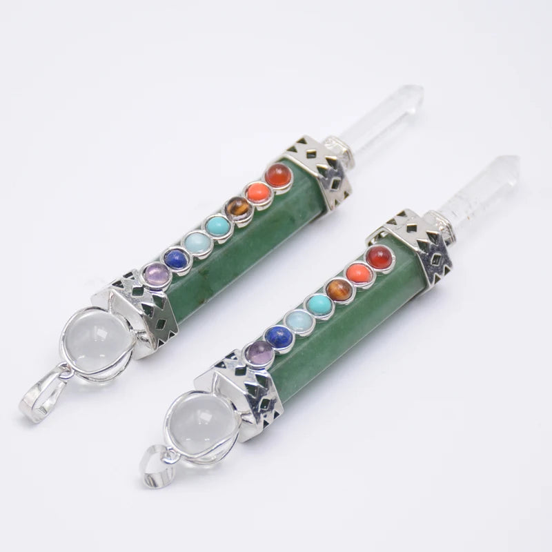 7 Chakra Natural Stone Pendulum - Cosmic Serenity Shop