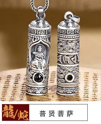 100% Pure Silver 3D Buddha Pendant, Eight Patron Saints - Cosmic Serenity Shop