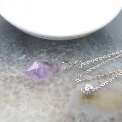 Natural Stone Healing Hexagon Quartz Amethyst Pendulums - CosmicSerenityShop