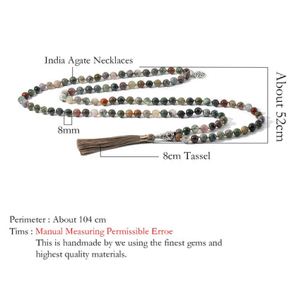 Natural Lave Onyx Handmade 108 Mala Bead Necklace and Bracelet Set - Cosmic Serenity Shop