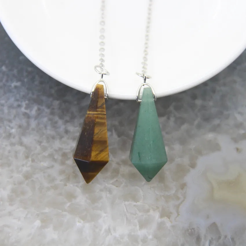 Natural Stone Healing Hexagon Quartz Pendulums - CosmicSerenityShop