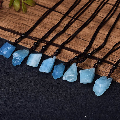 Aquamarine Blue Pendant Natural Quartz Stone - Cosmic Serenity Shop