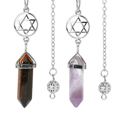 Natural Stone Crystal Pendulums