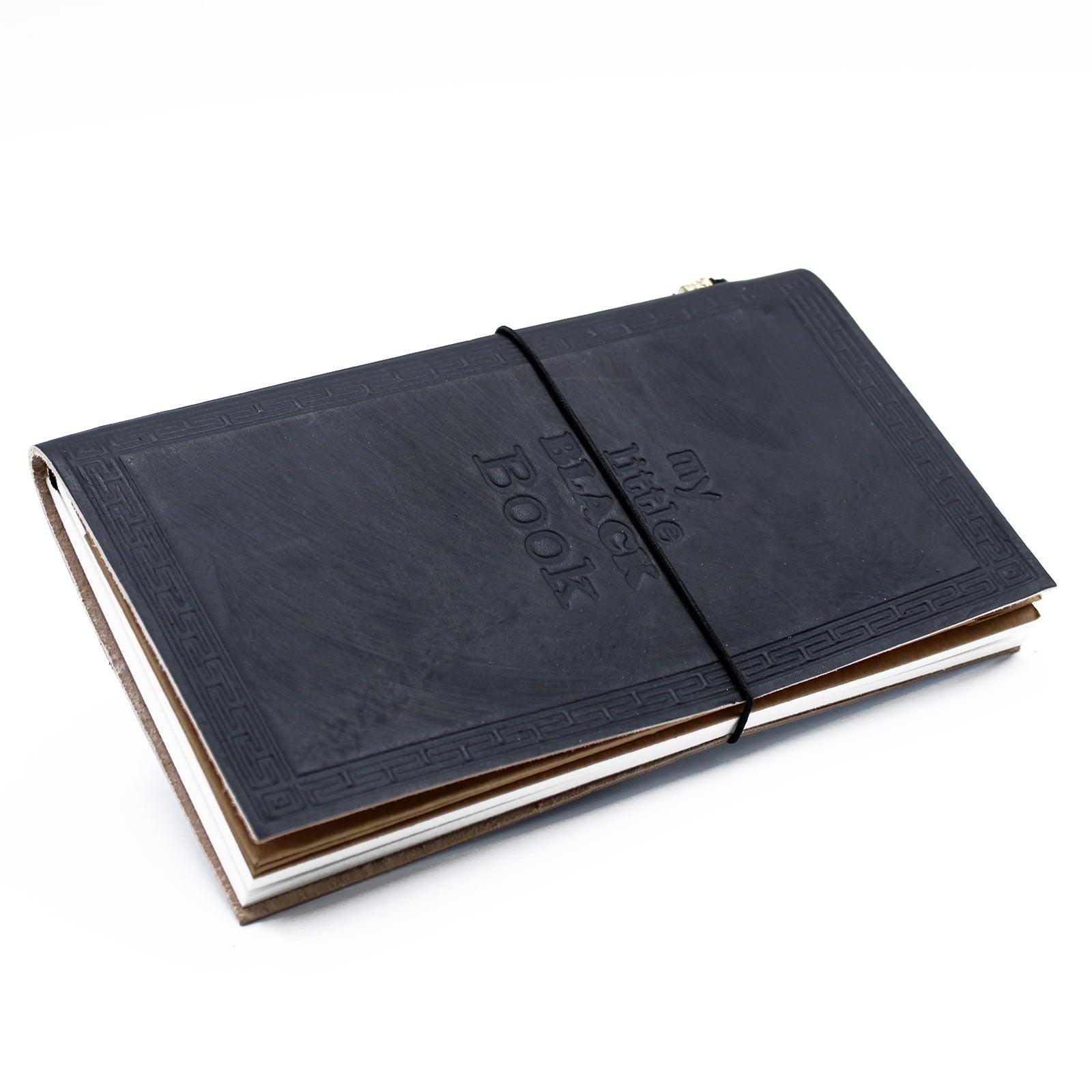 Handmade Leather Journal, My Little Black Book, Black