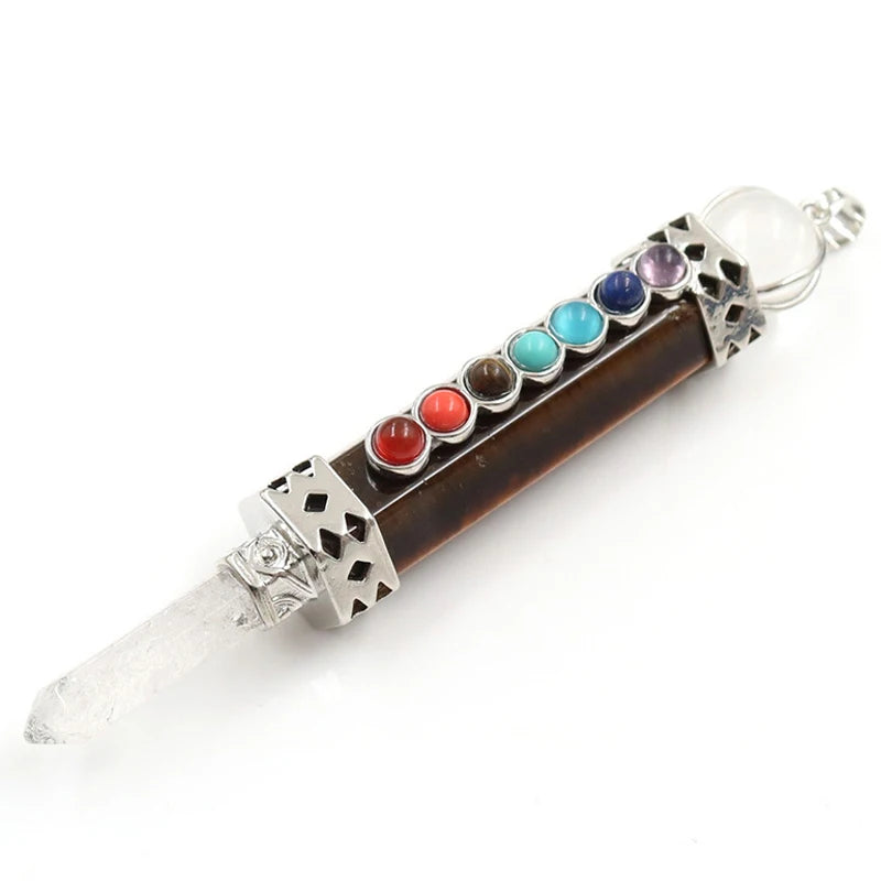 7 Chakra Natural Stone Pendulum - Cosmic Serenity Shop