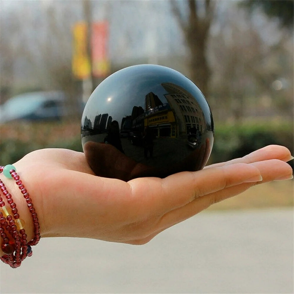 Natural Black Obsidian Crystal Sphere 80mm - Cosmic Serenity Shop