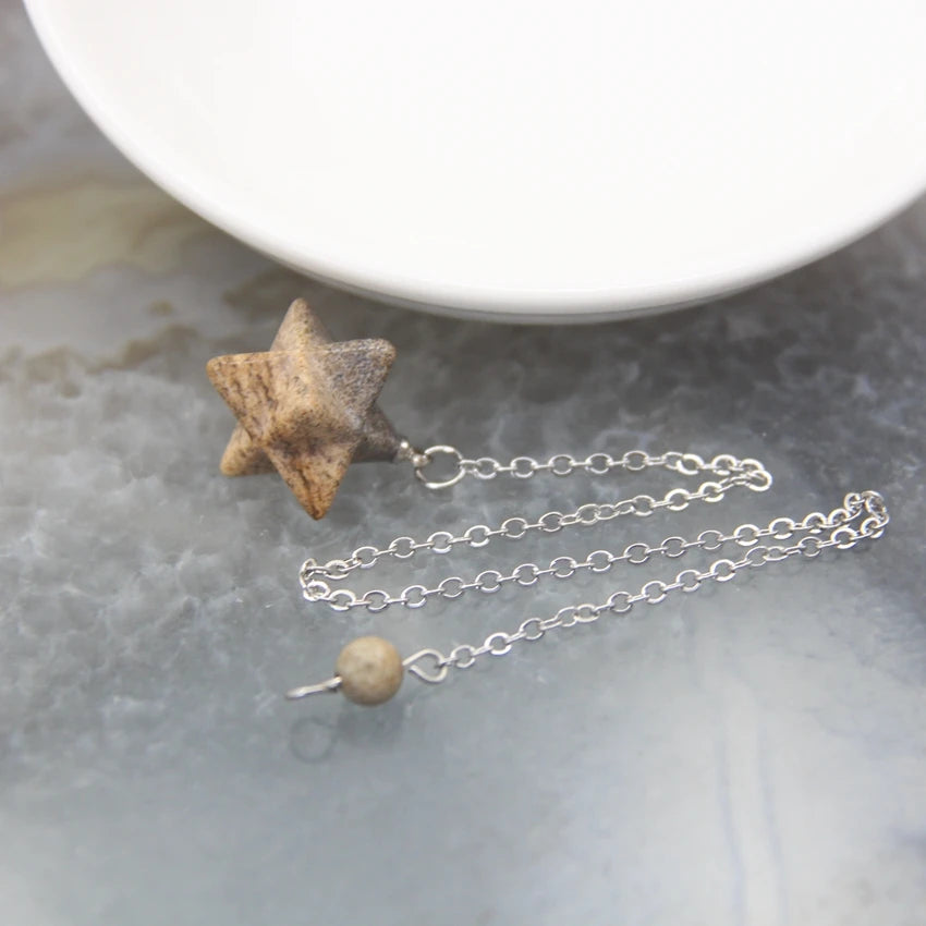 Natural Crystal Stone Merkaba Star Pendulums - Cosmic Serenity Shop