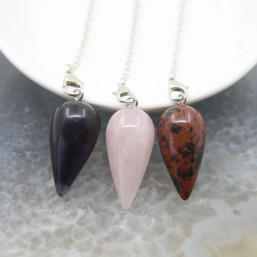 Natural Stone Healing Water Drop Pendulums