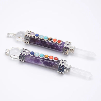 7 Chakra Natural Stone Pendulum - Cosmic Serenity Shop