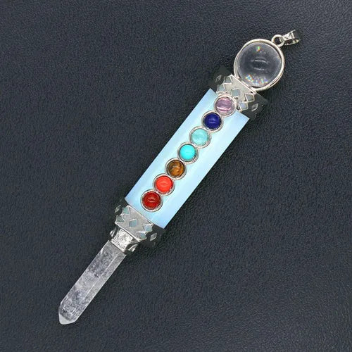 7 Chakra Natural Stone Pendulum - Cosmic Serenity Shop