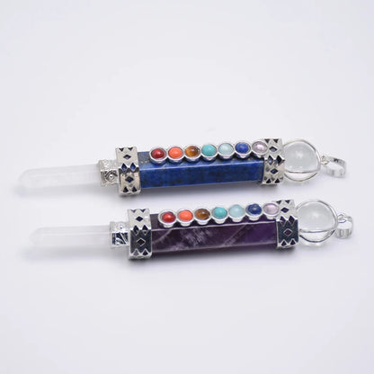 7 Chakra Natural Stone Pendulum - Cosmic Serenity Shop