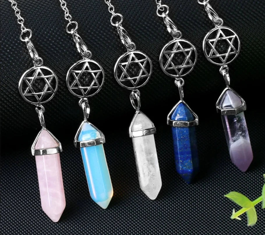 Natural Stone Crystal Pendulums