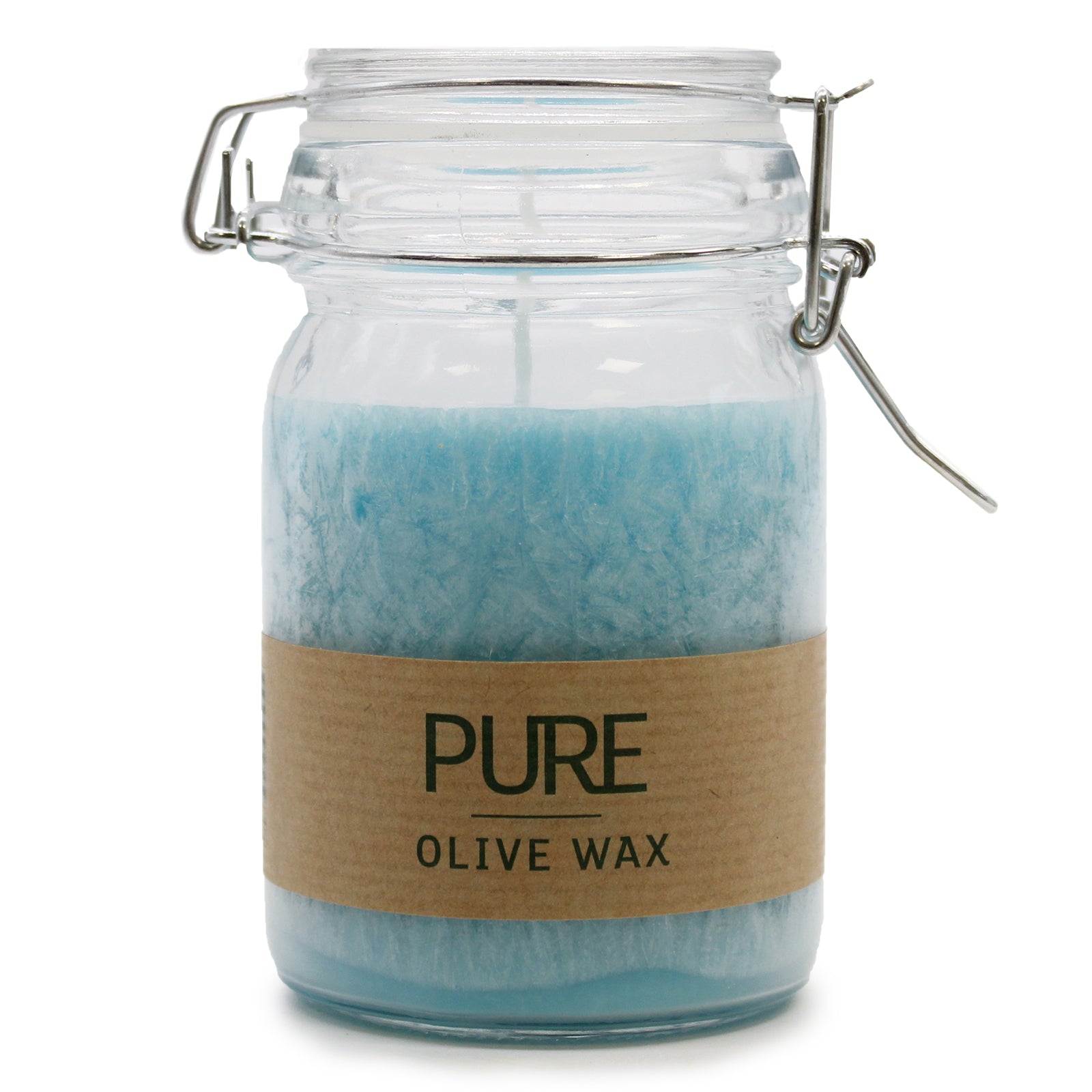 Pure Olive Wax Jar Candles, Turquoise