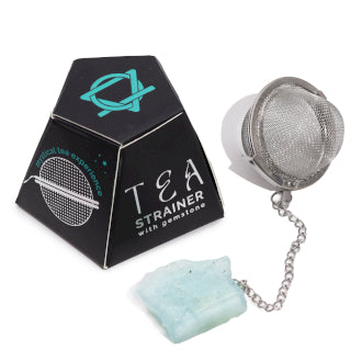 Raw Crystal Gemstone Tea Strainer - Aquamarine - Cosmic Serenity Shop