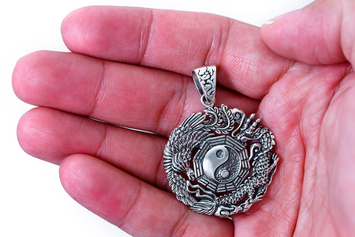 925 Sterling Silver Yin Yang Chinese Pendant - CosmicSerenityShop.com