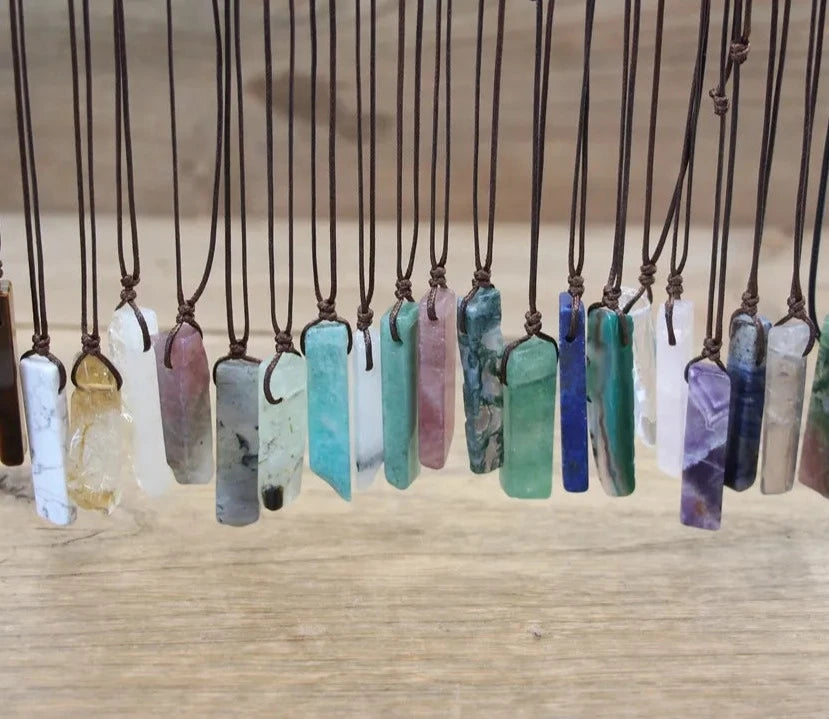 Healing Crystal Natural Stone Pendants Necklace -  Cosmic Serenity Shop