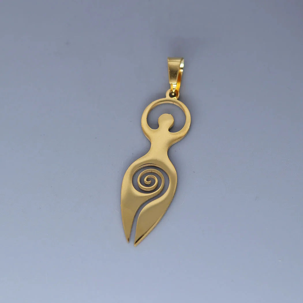 Wiccan Spiral Goddess Charm Pendant - 3 pcs