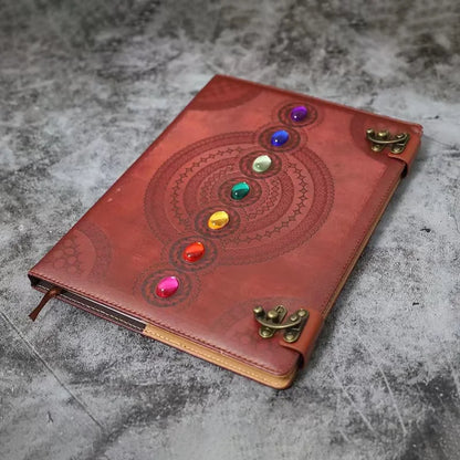 7 Chakra Stones Writing Journal Book - Cosmic Serenity Shop