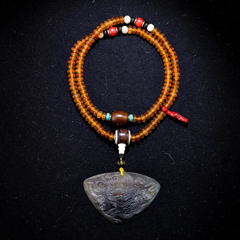7. Natural Shofar 108 Buddha Blood Beads Mala Bracelet - Cosmic Serenity Shop