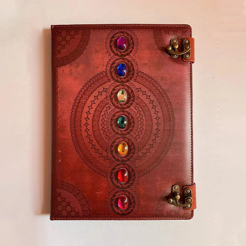 7 Chakra Stones Writing Journal Book - Cosmic Serenity Shop