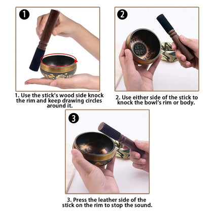 Tibetan Lotus Singing Bowl Set - Cosmic Serenity Shop