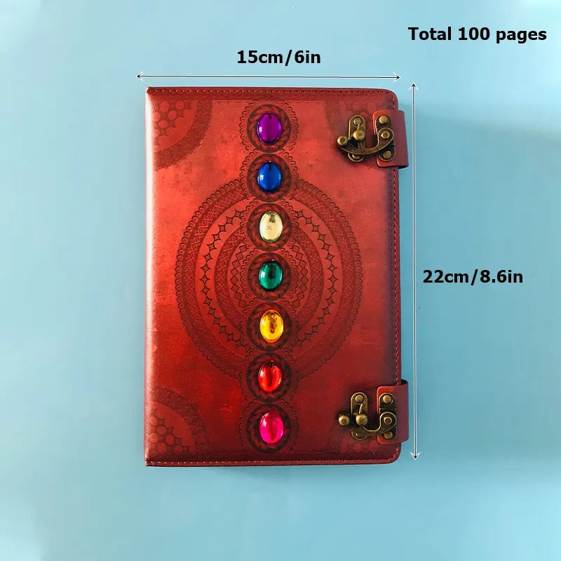 7 Chakra Stones Writing Journal Book - Cosmic Serenity Shop