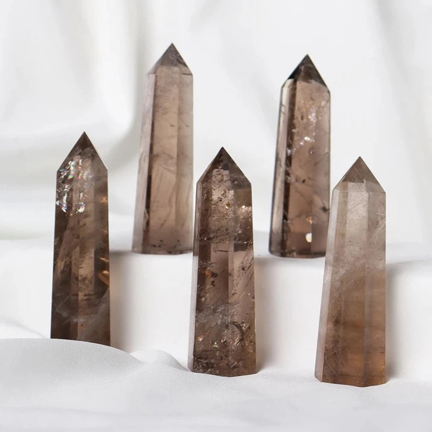 Natural Smoky Quartz Crystal Hexagonal Tower - Cosmic Serenity Shop