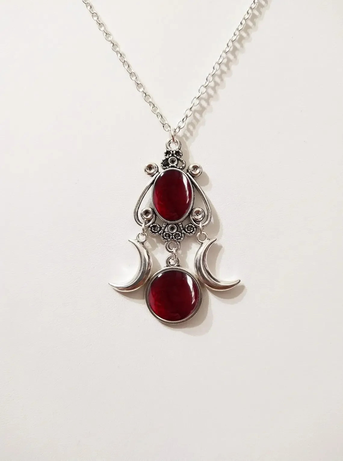 Triple Moon Pendant Necklace - CosmicSerenityShop