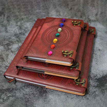 7 Chakra Stones Writing Journal Book - Cosmic Serenity Shop