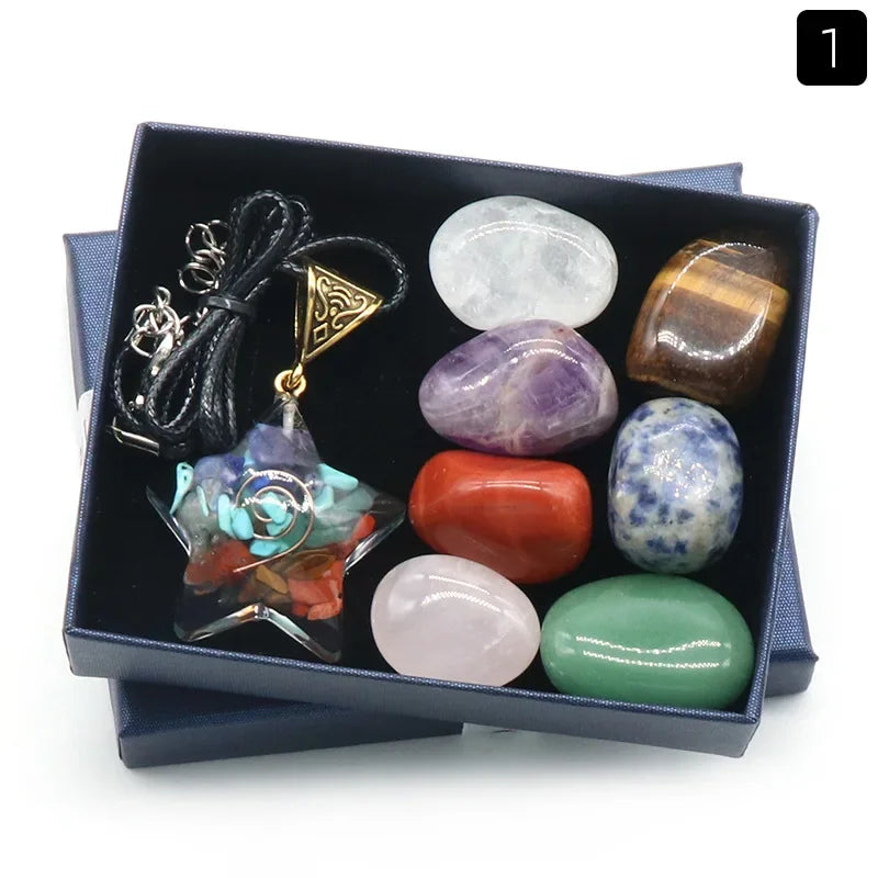 14pcs Pointed Quartz Crystal Healing Stones Gift Box Set