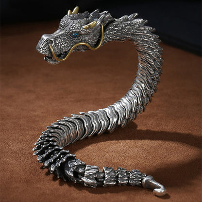 Tibetan Dragon Head Men's Bracelet - Cosmic Serenity Shop