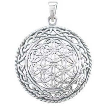 Sterling Silver Flower of Life Sacred Geometry Pendant - CosmicSerenityShop