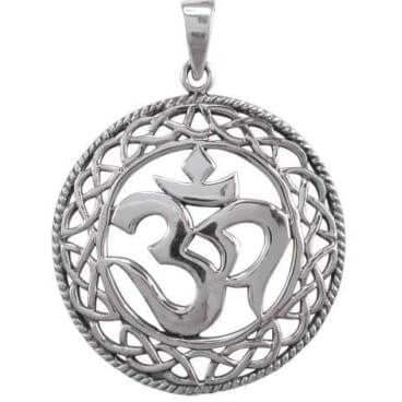 Sterling Silver Om Symbol with Celtic Infinity Knots Pendant - CosmicSerenityShop