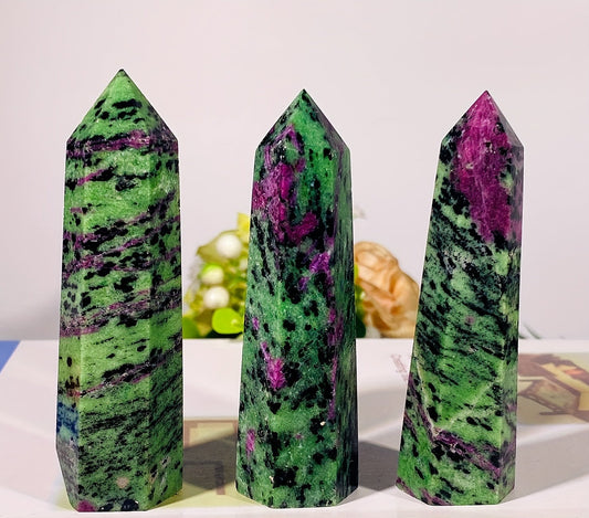 Natural Crystal Ruby Zoisite Tower - Cosmic Serenity Shop