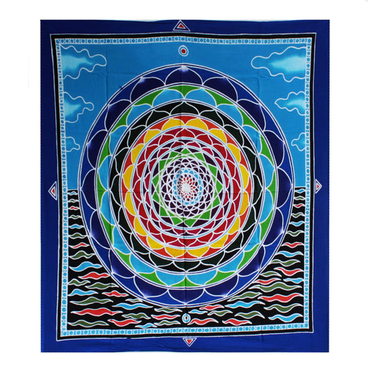 Batik Wall Hanging - Mandala in the Clouds - Cosmic Serenity Shop