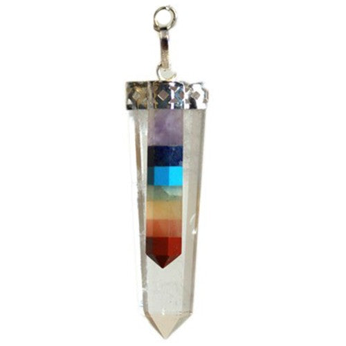 7 Chakra Bounded Thin Point Flat Pendant