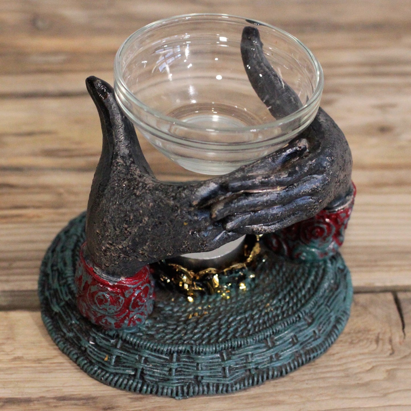 Buddha Offering Hands Oil Burner, Cosmic Serenity Shop