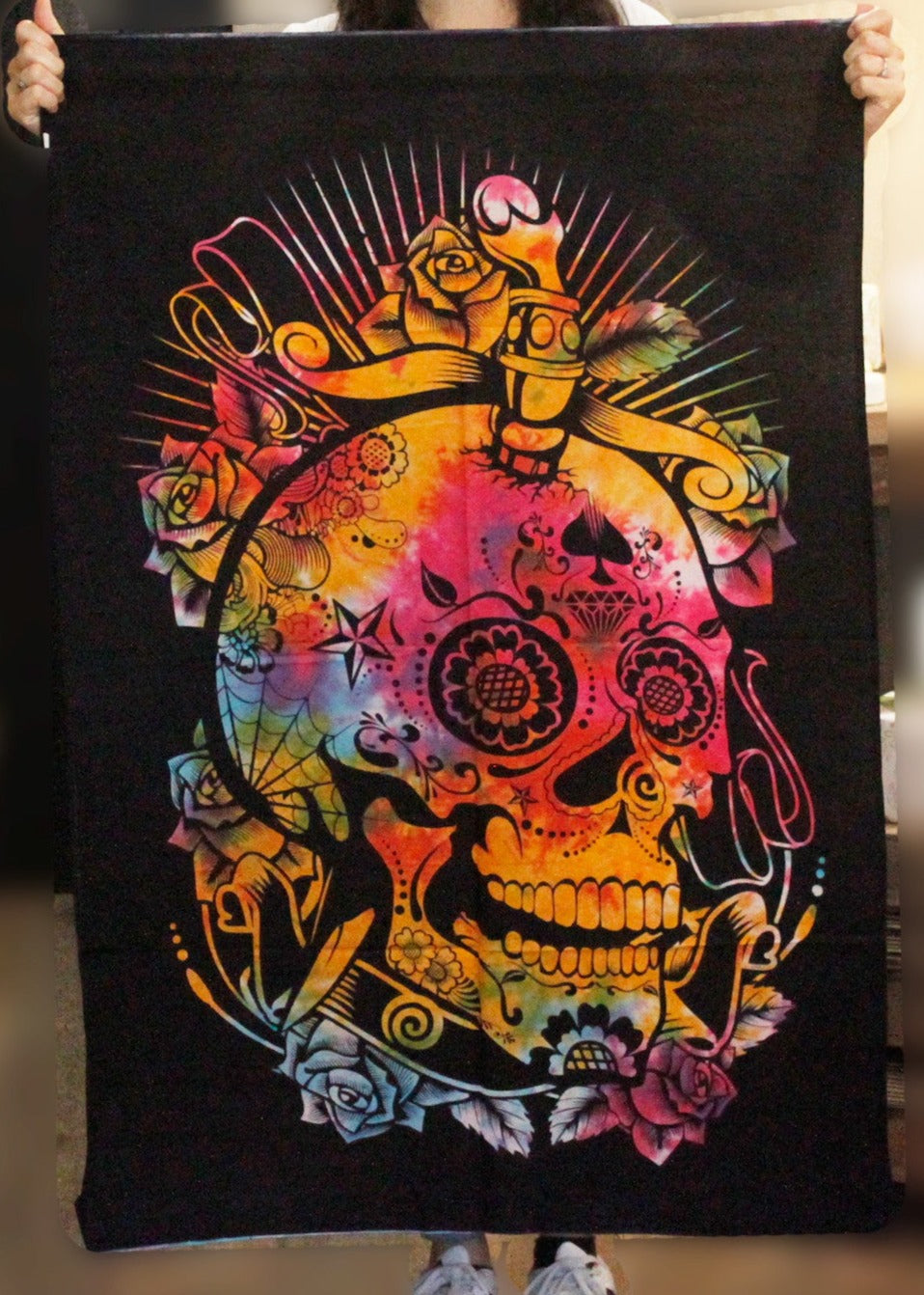 Cotton Wall Hanging - Day of the Dead Skull - Cosmic Serenity Shop