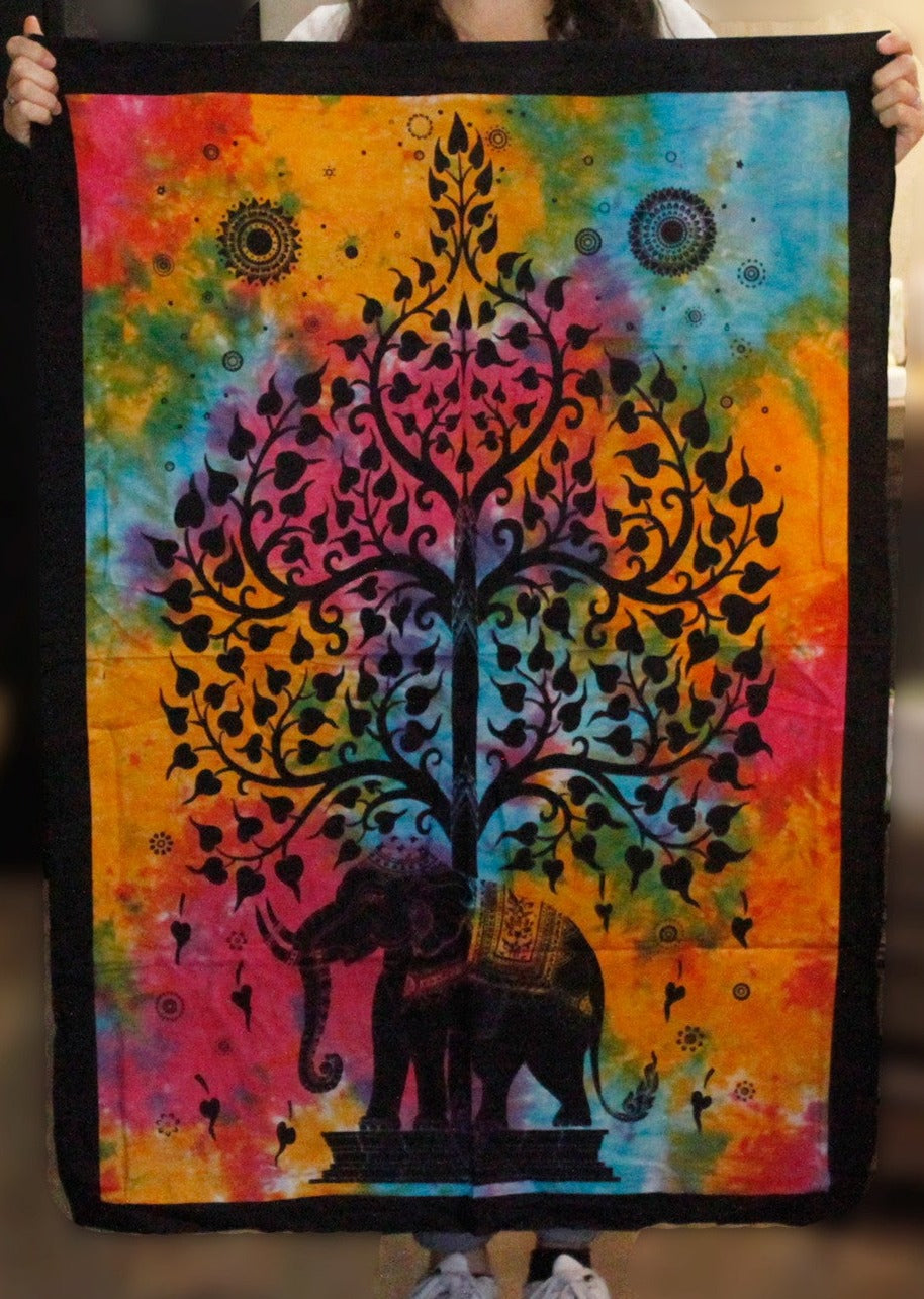 Cotton Wall Hanging - Elephant Tree