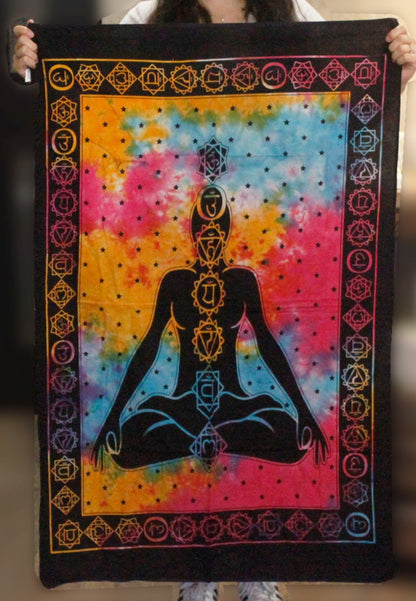 Cotton Wall Hanging - Chakra Buddha - Cosmic Serenity Shop