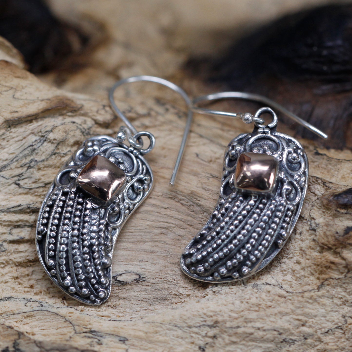 Silver & Gold Earrings - Angel Wings - Cosmic Serenity Shop