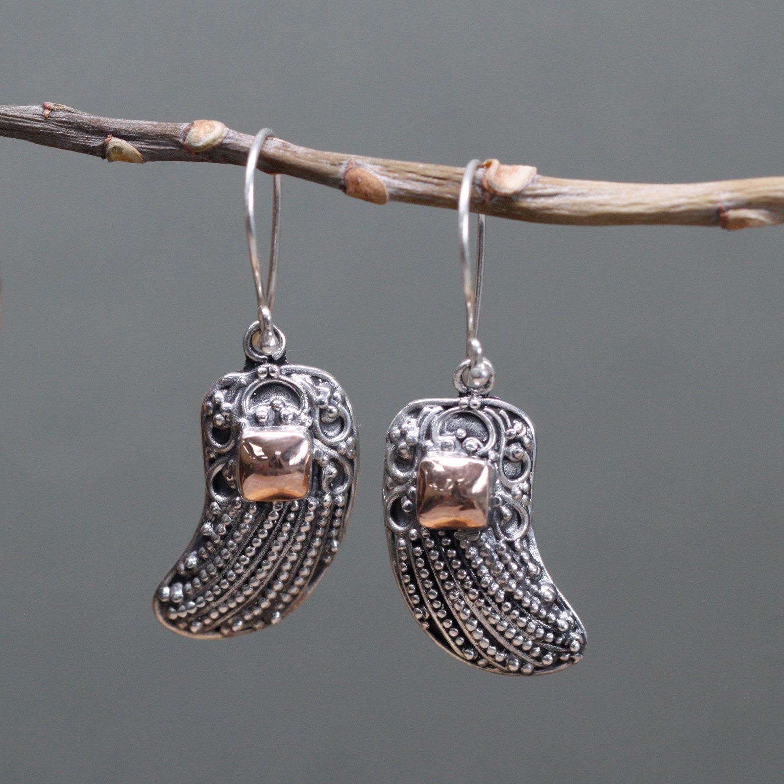 Silver & Gold Earrings - Angel Wings - Cosmic Serenity Shop