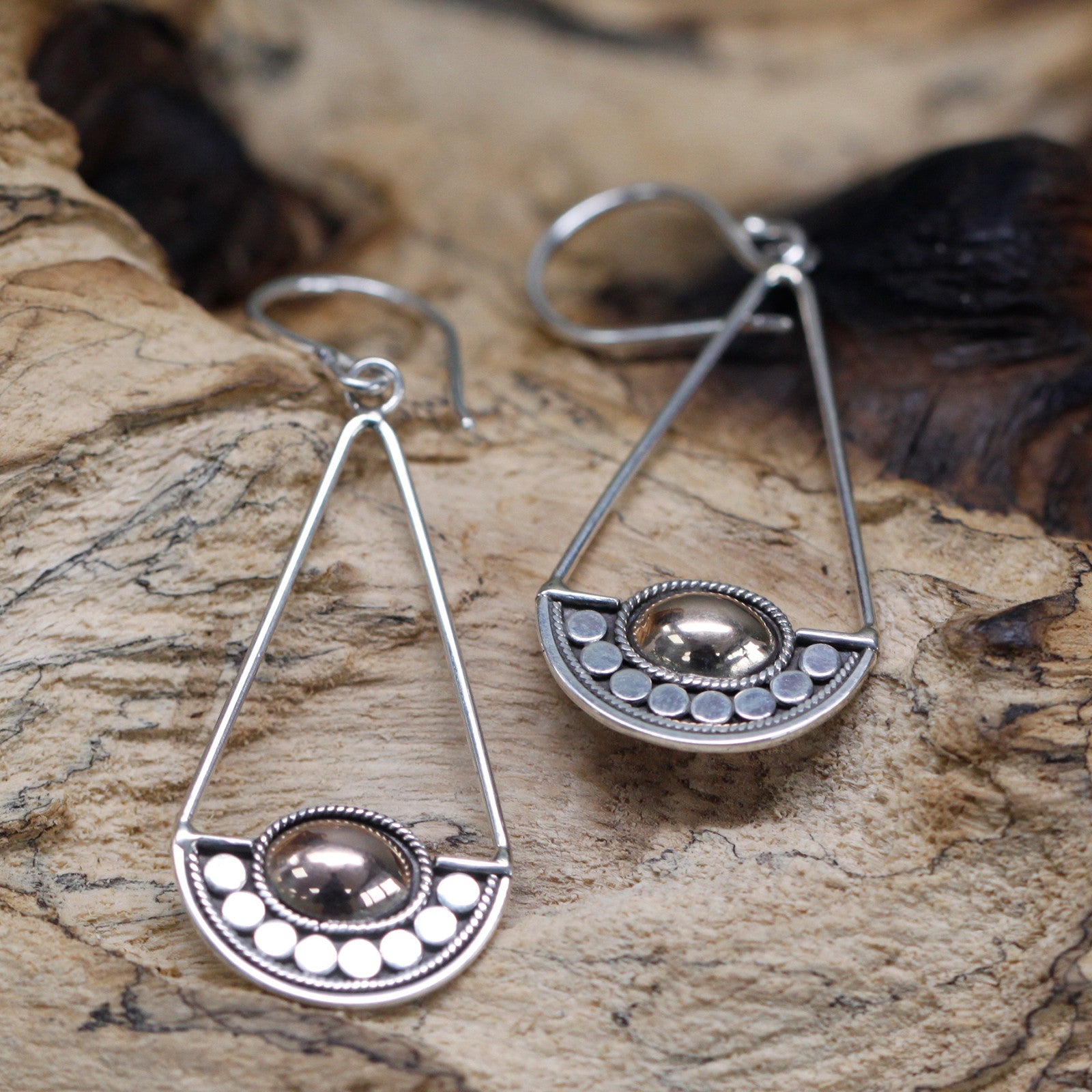 Silver & Gold Earrings - Luna Balance - Cosmic Serenity Shop