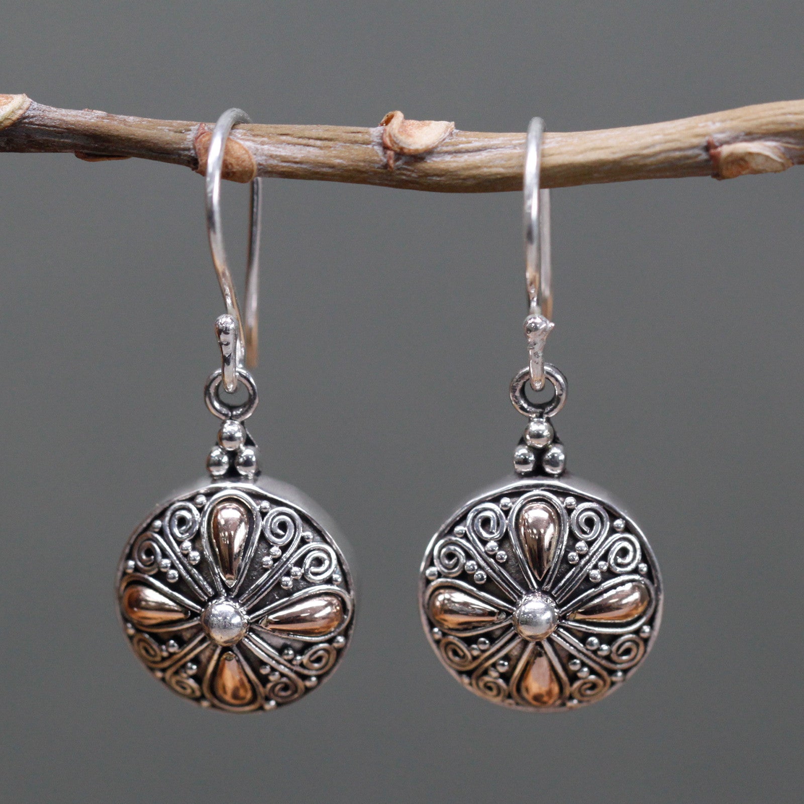 Silver & Gold Earrings - Classic Round - Cosmic Serenity Shop