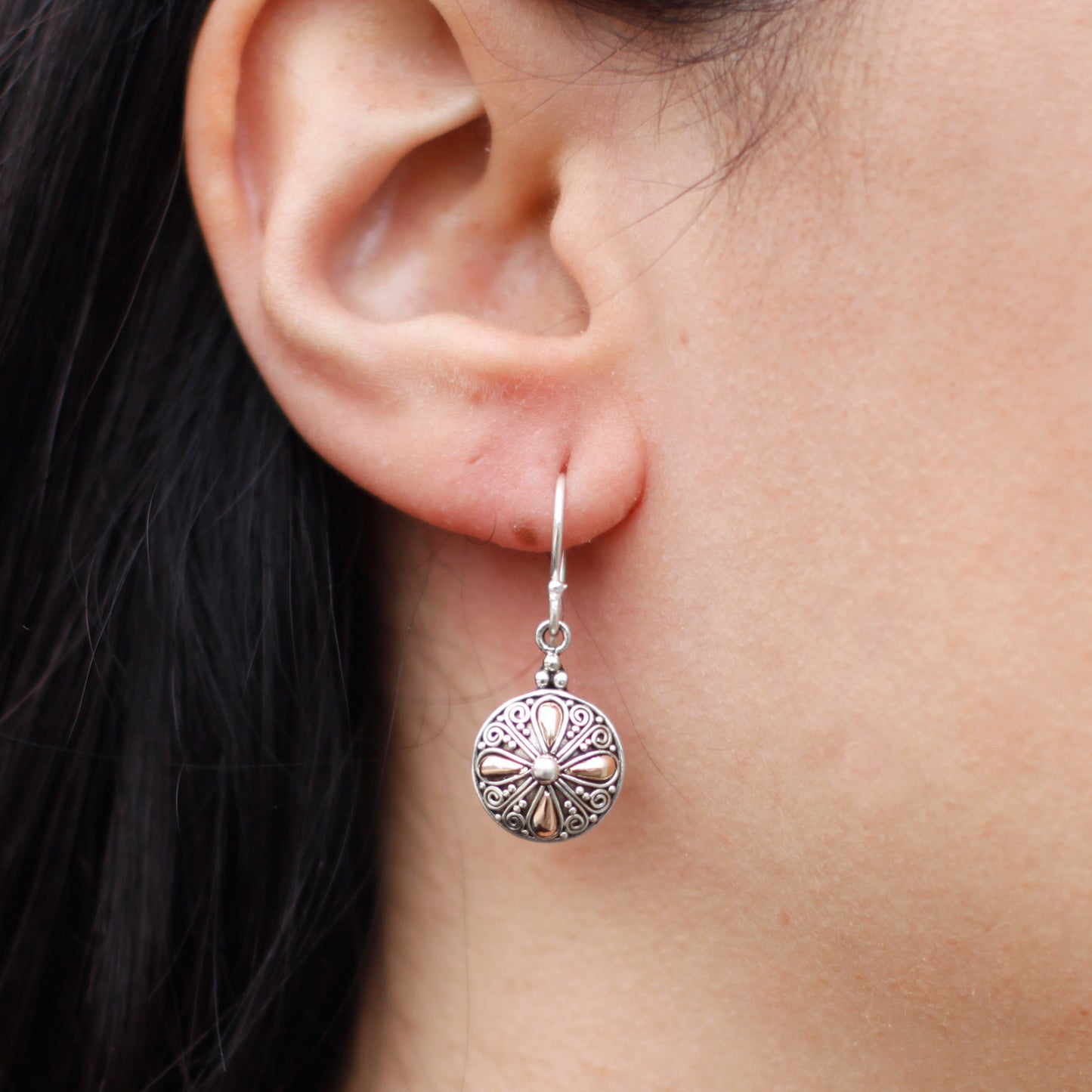Silver & Gold Earrings - Classic Round