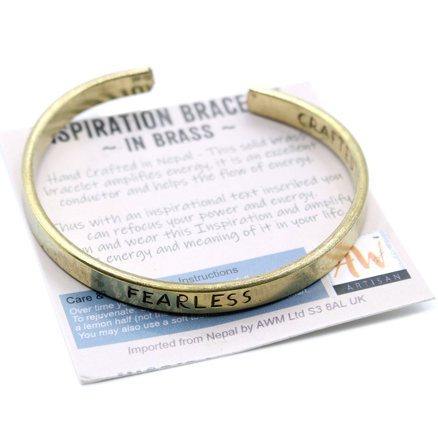 Brass Inspiration Unisex Bracelet - Cosmic Serenity Shop