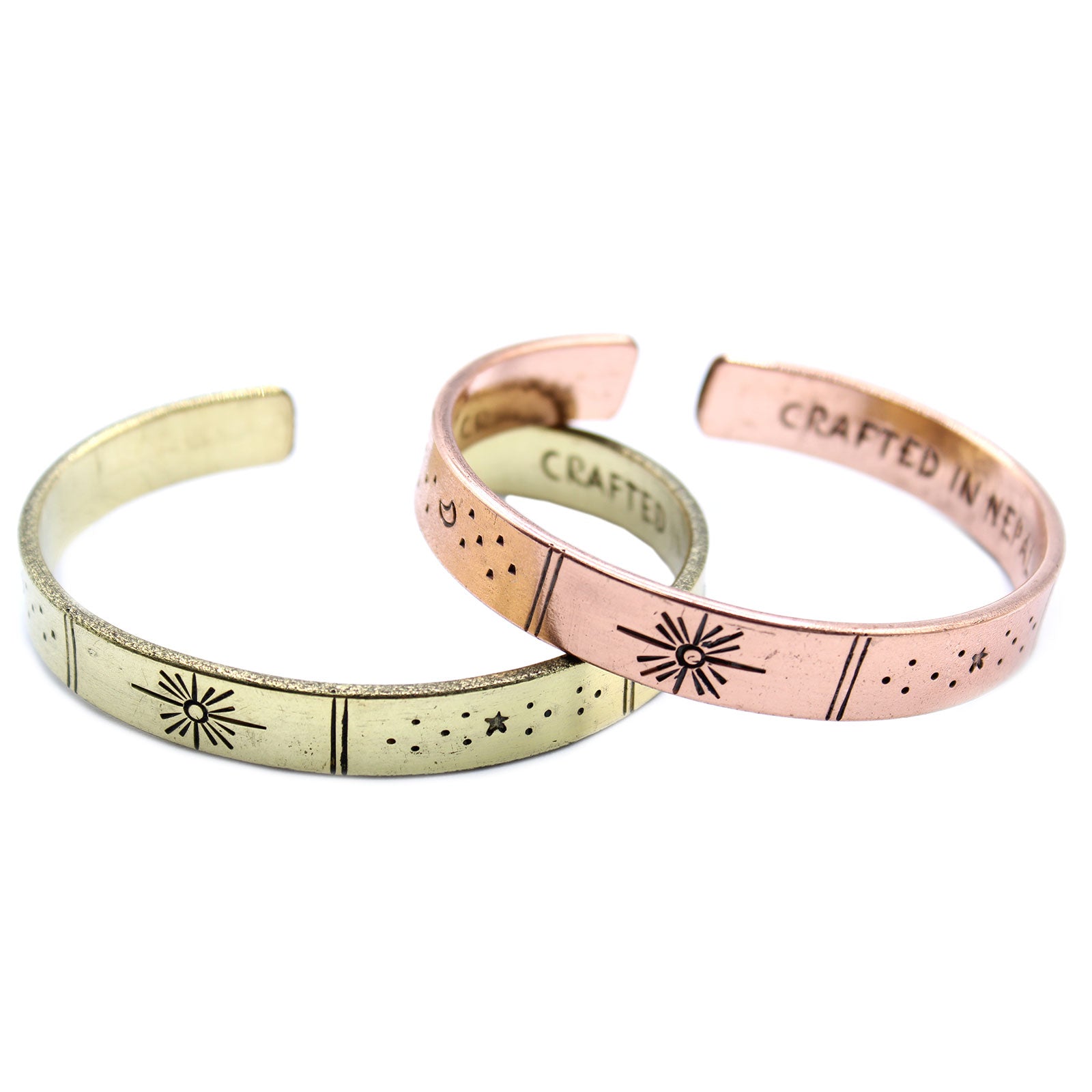 Brass Inspiration Unisex Bracelet - Sunrise, Galaxy, Stars, Earth - Cosmic Serenity Shop