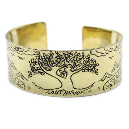 Brass Tibetan Mantra Bracelet - Tree of Life - Cosmic Serenity Shop